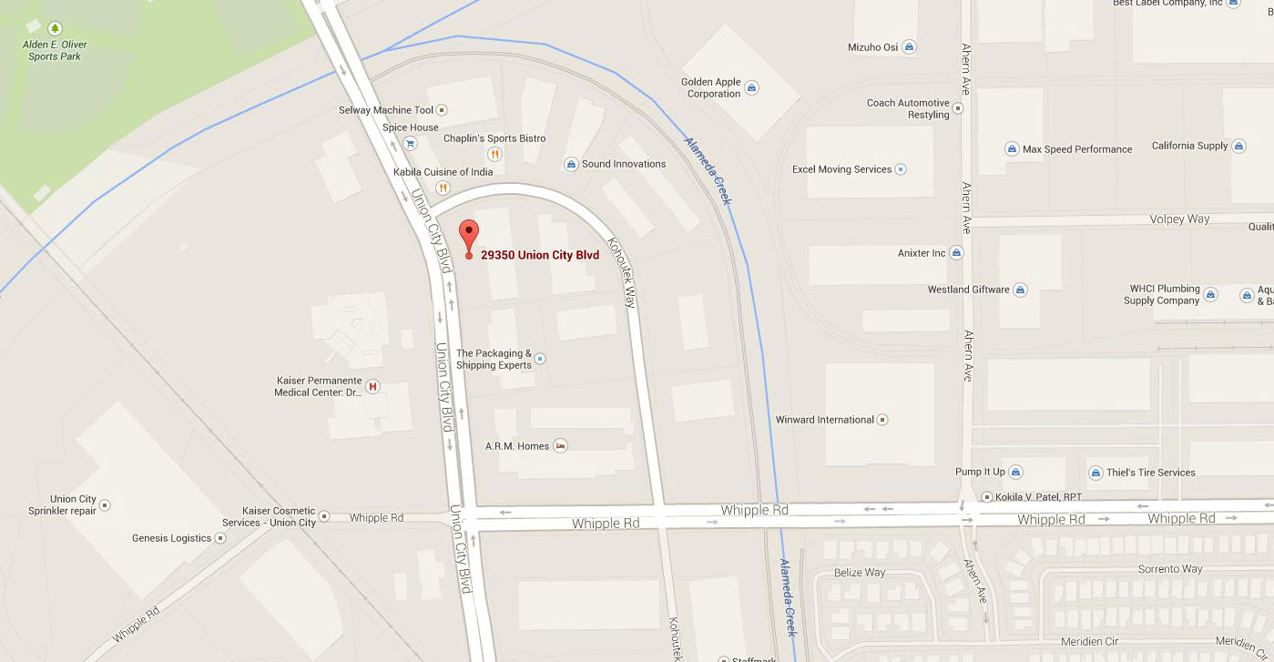 map location of BEAR Testing Laboratory